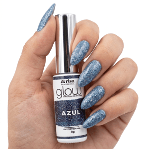 Esmalte em Gel Risa Azul Coleção Glow 8g